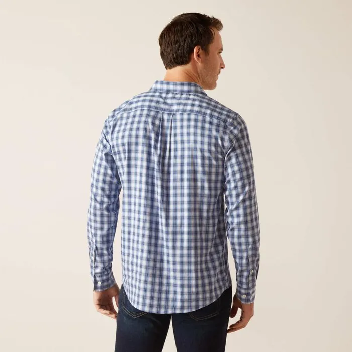 Men Button Down Shirts Ariat Napa Shirt Ice Blue Plaid Men Button Down Shirts Ariat Napa Shirt Ice Blue Plaid