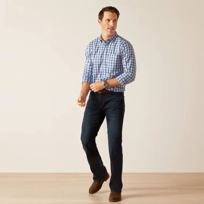 Men Button Down Shirts Ariat Napa Shirt Ice Blue Plaid Men Button Down Shirts Ariat Napa Shirt Ice Blue Plaid