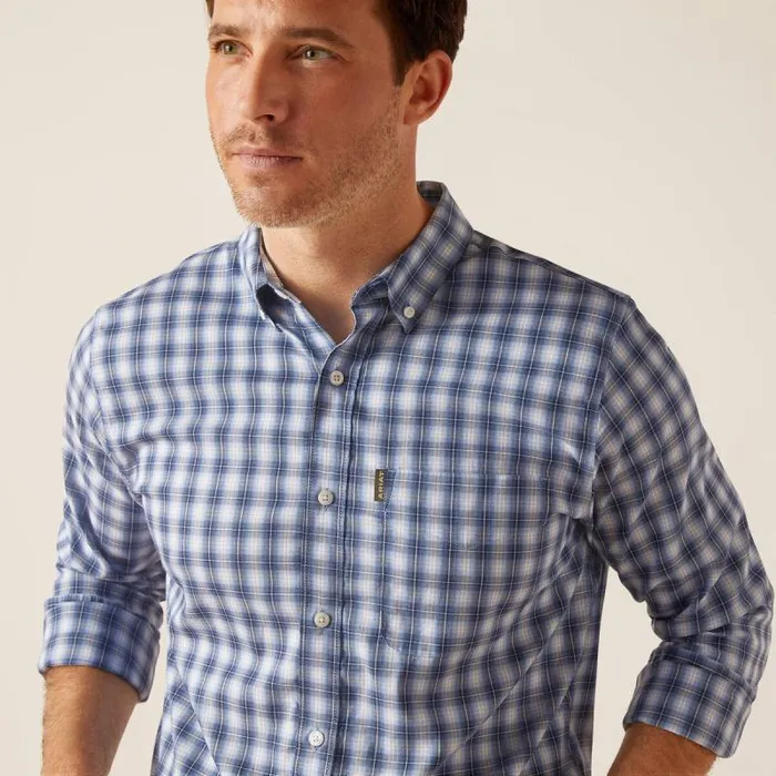Men Button Down Shirts Ariat Napa Shirt Ice Blue Plaid Men Button Down Shirts Ariat Napa Shirt Ice Blue Plaid