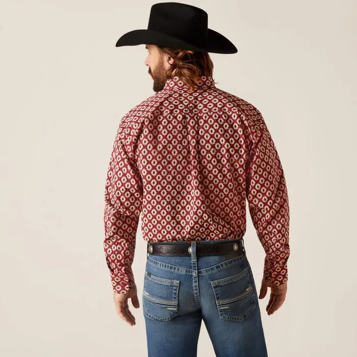 Men Button Down Shirts Ariat Nevil Classic Fit Shirt Tibetan Red Men Button Down Shirts Ariat Nevil Classic Fit Shirt Tibetan Red