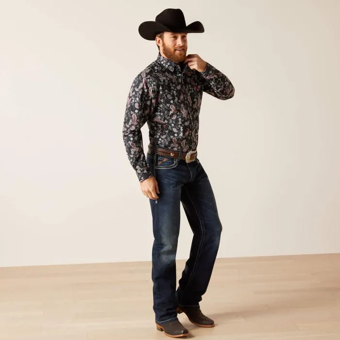 Men Button Down Shirts Ariat Norward Fitted Shirt Blackblack Men Button Down Shirts Ariat Norward Fitted Shirt Blackblack