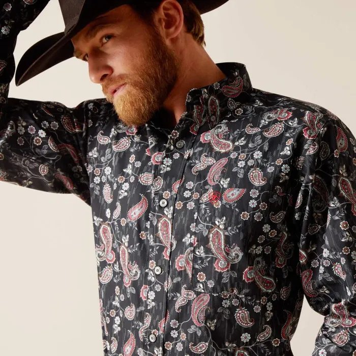 Men Button Down Shirts Ariat Norward Fitted Shirt Blackblack Men Button Down Shirts Ariat Norward Fitted Shirt Blackblack