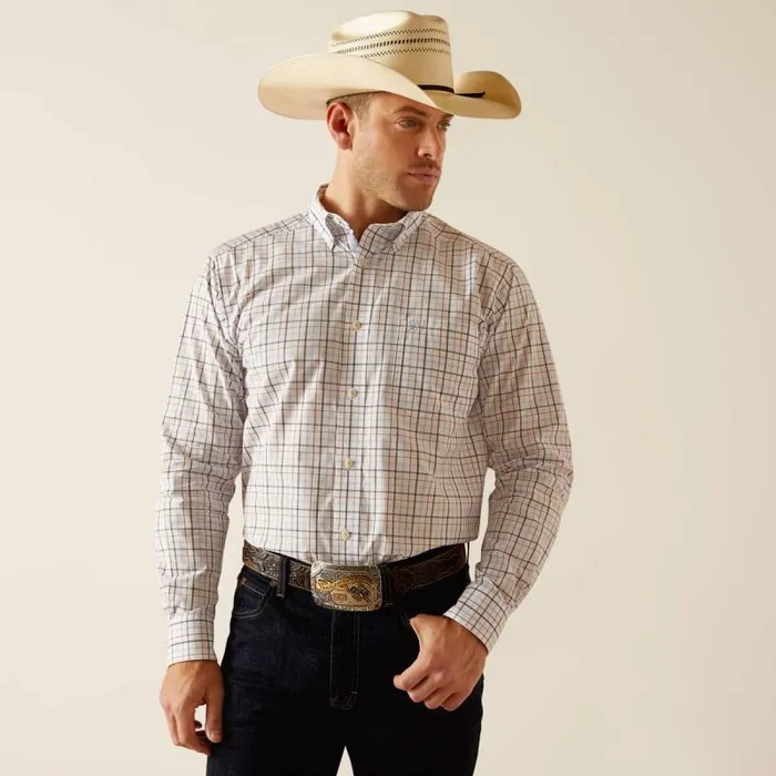 Men Button Down Shirts Ariat Pro Series Dan Classic Fit Shirt White