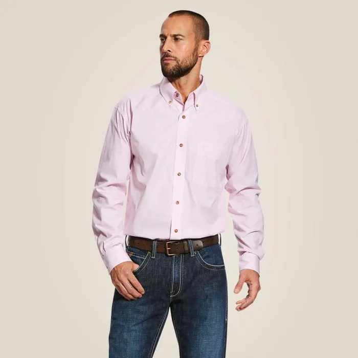 Men Button Down Shirts Ariat Pro Series Dayne Mini Stripe Shirt Prism Pink