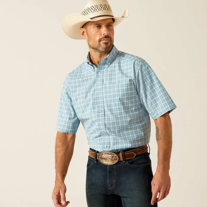 Men Button Down Shirts Ariat Pro Series Erin Classic Fit Shirt Blue Heaven