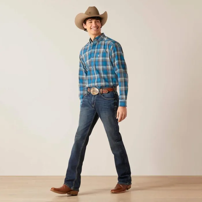 Men Button Down Shirts Ariat Pro Series Geron Classic Fit Shirt Rush Of Blue Men Button Down Shirts Ariat Pro Series Geron Classic Fit Shirt Rush Of Blue