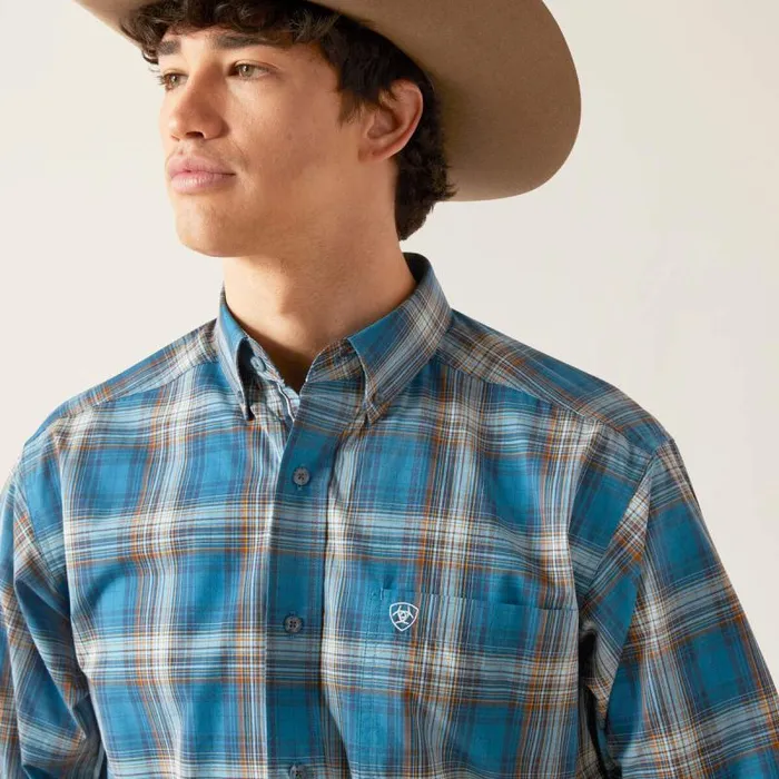 Men Button Down Shirts Ariat Pro Series Geron Classic Fit Shirt Rush Of Blue Men Button Down Shirts Ariat Pro Series Geron Classic Fit Shirt Rush Of Blue