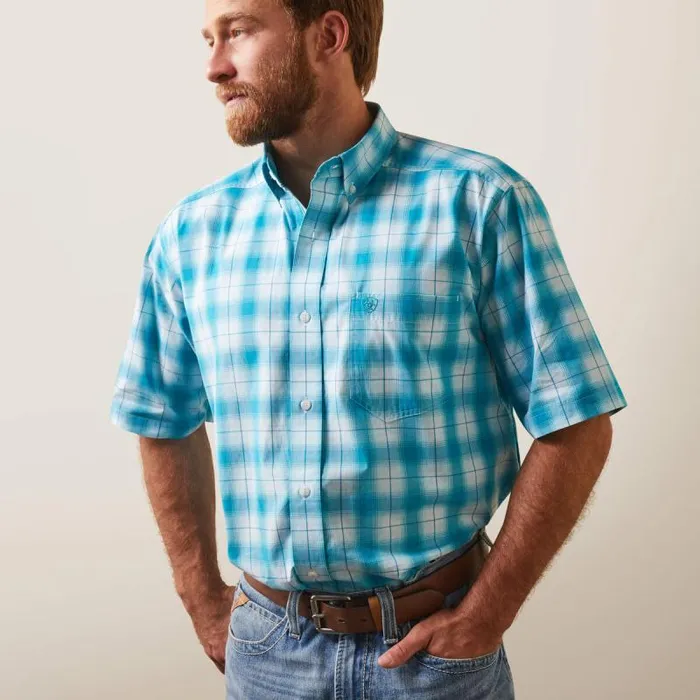 Men Button Down Shirts Ariat Pro Series Khari Classic Fit Shirt Enamel Blue