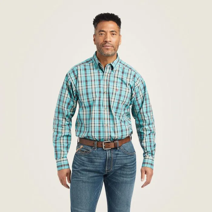 Men Button Down Shirts Ariat Pro Series Kian Classic Fit Shirt Ocean Depths