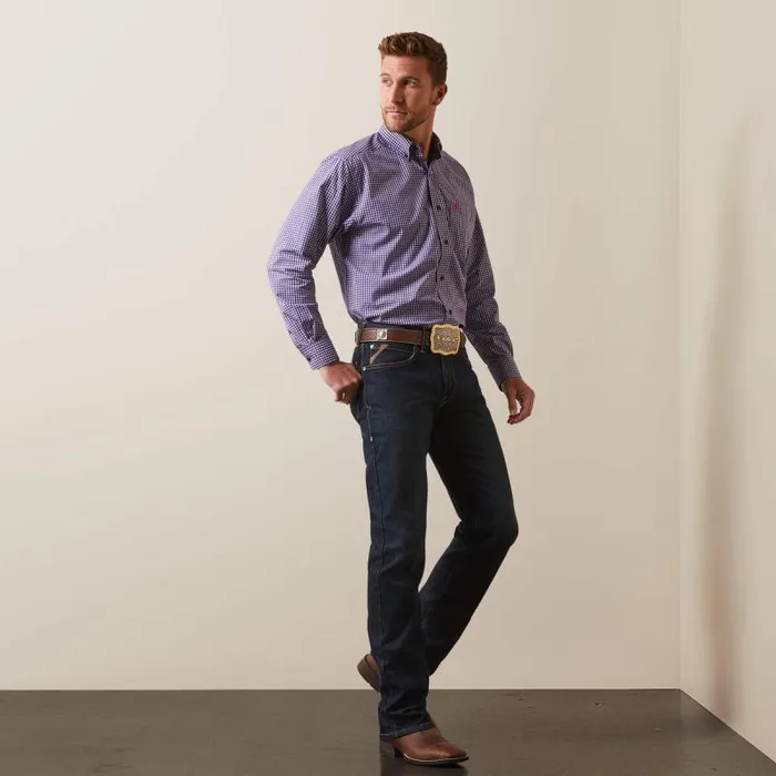 Men Button Down Shirts Ariat Pro Series Louis Classic Fit Shirt Dark Blue Men Button Down Shirts Ariat Pro Series Louis Classic Fit Shirt Dark Blue