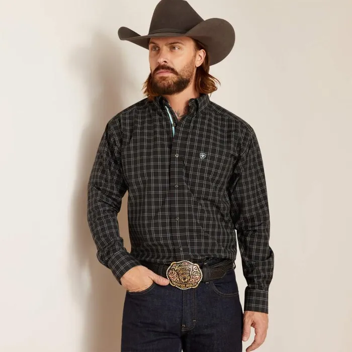 Men Button Down Shirts Ariat Pro Series Nash Classic Fit Shirt Black