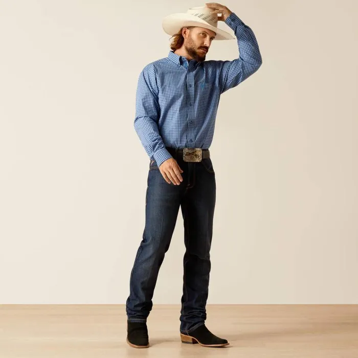 Men Button Down Shirts Ariat Pro Series Perrin Classic Fit Shirt Blue Men Button Down Shirts Ariat Pro Series Perrin Classic Fit Shirt Blue