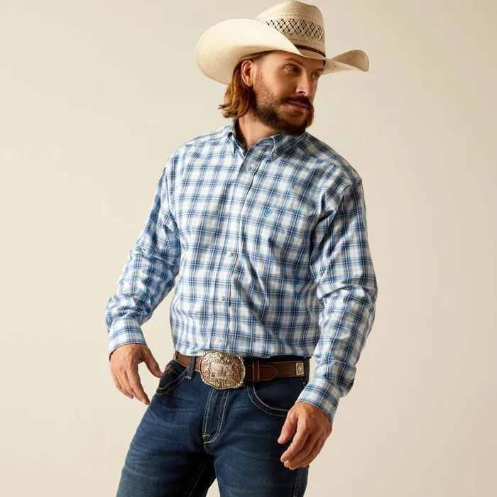 Men Button Down Shirts Ariat Pro Series Phoenix Classic Fit Shirt Blue