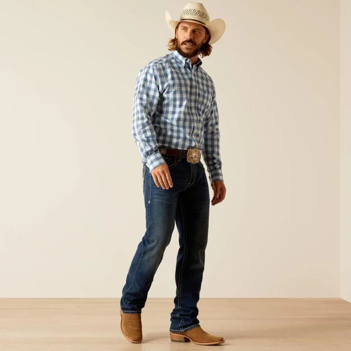 Men Button Down Shirts Ariat Pro Series Phoenix Classic Fit Shirt Blue Men Button Down Shirts Ariat Pro Series Phoenix Classic Fit Shirt Blue