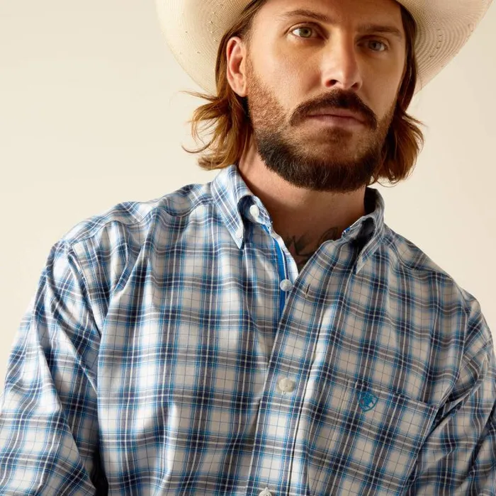 Men Button Down Shirts Ariat Pro Series Phoenix Classic Fit Shirt Blue Men Button Down Shirts Ariat Pro Series Phoenix Classic Fit Shirt Blue
