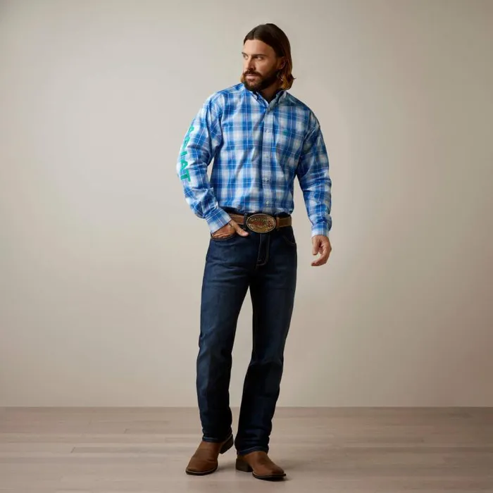 Men Button Down Shirts Ariat Pro Series Team Daxton Classic Fit Shirt Blue Men Button Down Shirts Ariat Pro Series Team Daxton Classic Fit Shirt Blue