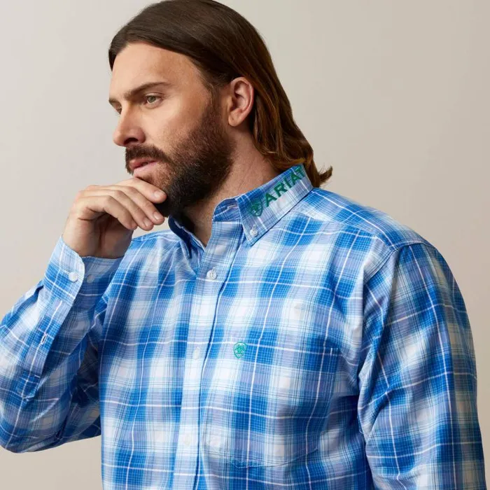 Men Button Down Shirts Ariat Pro Series Team Daxton Classic Fit Shirt Blue Men Button Down Shirts Ariat Pro Series Team Daxton Classic Fit Shirt Blue