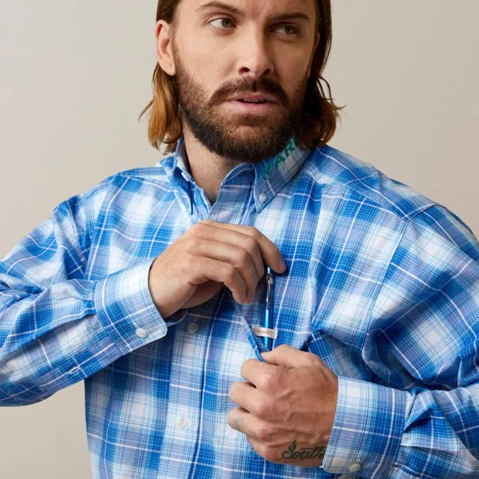 Men Button Down Shirts Ariat Pro Series Team Daxton Classic Fit Shirt Blue Men Button Down Shirts Ariat Pro Series Team Daxton Classic Fit Shirt Blue