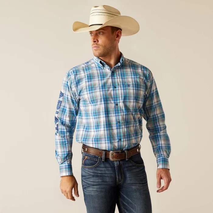 Men Button Down Shirts Ariat Pro Series Team Griffen Classic Fit Shirt White