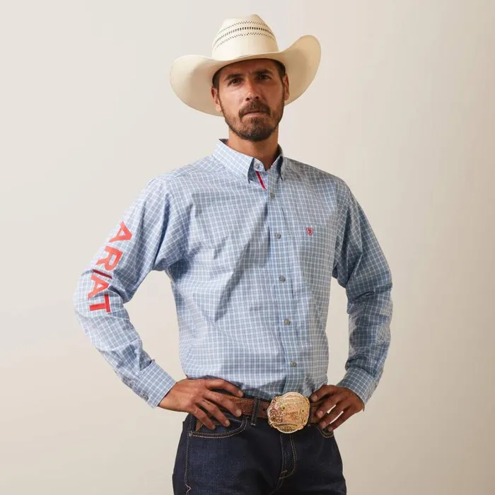 Men Button Down Shirts Ariat Pro Series Team Hylton Fitted Shirt Teal