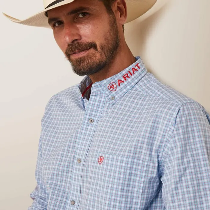 Men Button Down Shirts Ariat Pro Series Team Hylton Fitted Shirt Teal Men Button Down Shirts Ariat Pro Series Team Hylton Fitted Shirt Teal