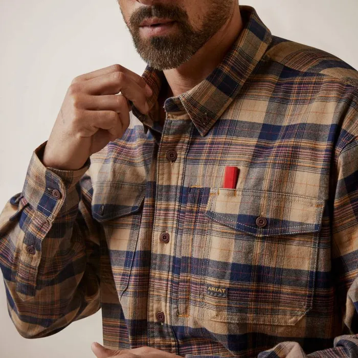 Men Button Down Shirts Ariat Rebar Flannel DuraStretch Work Shirt Tiger039s Eye Plaid Men Button Down Shirts Ariat Rebar Flannel DuraStretch Work Shirt Tiger039s Eye Plaid
