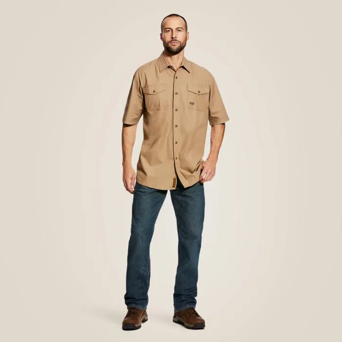 Men Button Down Shirts Ariat Rebar Made Tough DuraStretch Work Shirt Khaki Men Button Down Shirts Ariat Rebar Made Tough DuraStretch Work Shirt Khaki