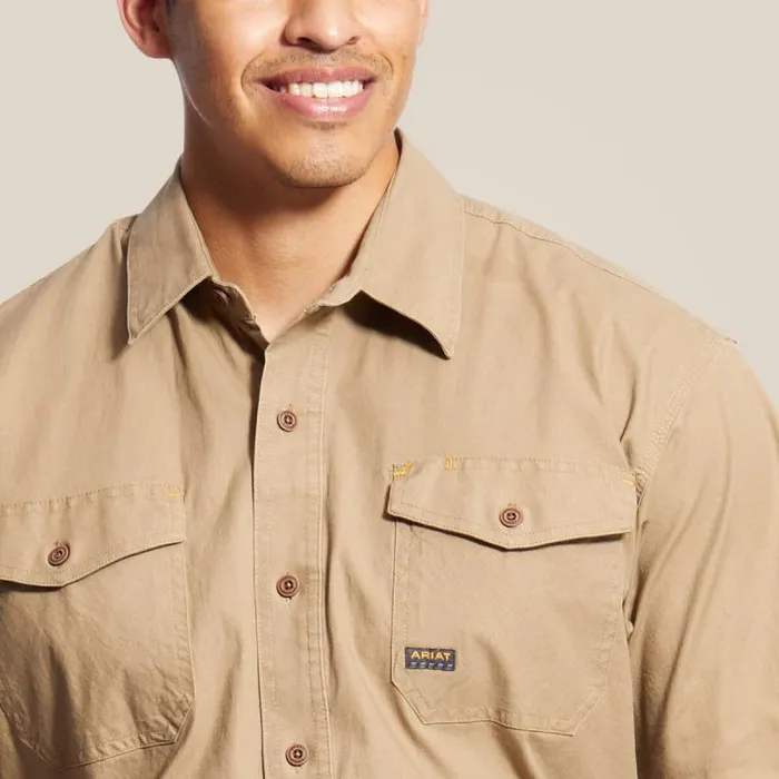Men Button Down Shirts Ariat Rebar Made Tough DuraStretch Work Shirt Khaki Men Button Down Shirts Ariat Rebar Made Tough DuraStretch Work Shirt Khaki