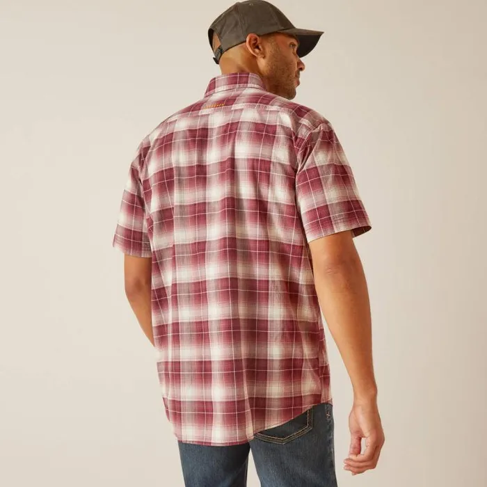 Men Button Down Shirts Ariat Rebar Made Tough DuraStretch Work Shirt Roan Rouge Plaid Men Button Down Shirts Ariat Rebar Made Tough DuraStretch Work Shirt Roan Rouge Plaid