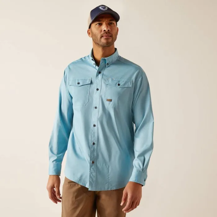 Men Button Down Shirts Ariat Rebar Made Tough VentTEK DuraStretch Work Shirt Bluejay Heather Men Button Down Shirts Ariat Rebar Made Tough VentTEK DuraStretch Work Shirt Bluejay Heather