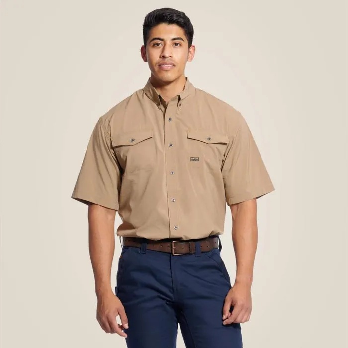 Men Button Down Shirts Ariat Rebar Made Tough VentTEK DuraStretch Work Shirt Khaki Men Button Down Shirts Ariat Rebar Made Tough VentTEK DuraStretch Work Shirt Khaki
