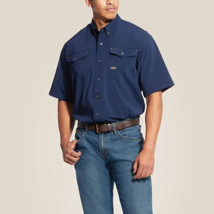 Men Button Down Shirts Ariat Rebar Made Tough VentTEK DuraStretch Work Shirt Navy Men Button Down Shirts Ariat Rebar Made Tough VentTEK DuraStretch Work Shirt Navy