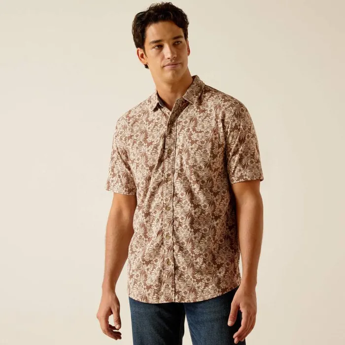 Men Button Down Shirts Ariat Retro Button Down Shirt Desert Mocha