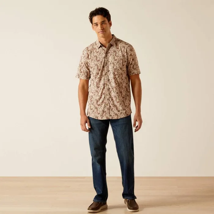 Men Button Down Shirts Ariat Retro Button Down Shirt Desert Mocha