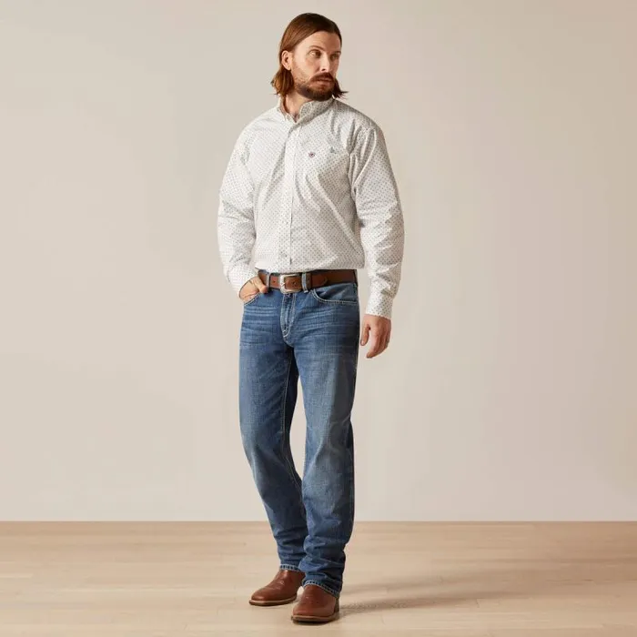 Men Button Down Shirts Ariat Saul Classic Fit Shirt White Men Button Down Shirts Ariat Saul Classic Fit Shirt White