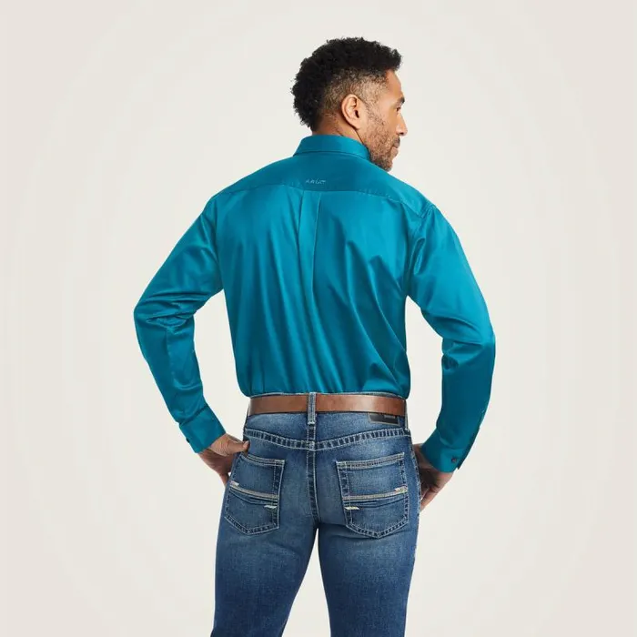 Men Button Down Shirts Ariat Solid Twill Classic Fit Shirt Ocean Depths Men Button Down Shirts Ariat Solid Twill Classic Fit Shirt Ocean Depths