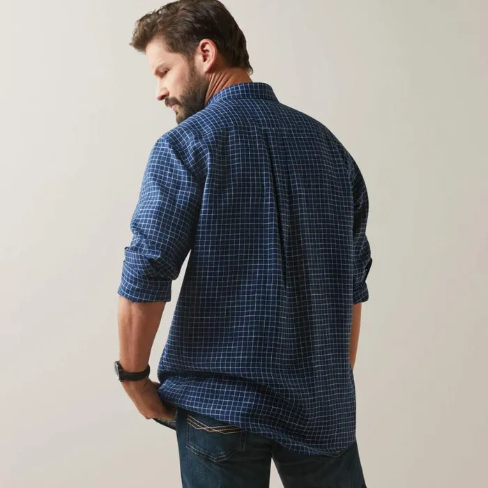 Men Button Down Shirts Ariat Sonoma Shirt Navy Tattersal
