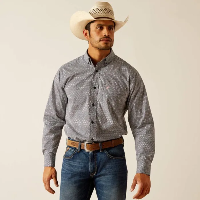 Men Button Down Shirts Ariat Tatum Classic Fit Shirt Dress Blues