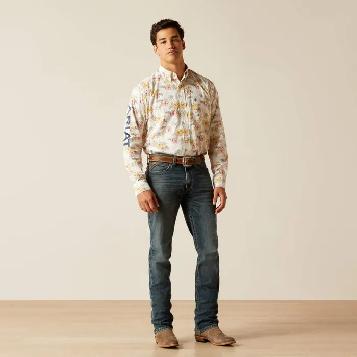 Men Button Down Shirts Ariat Team Charlie Classic Fit Shirt Gardenia Men Button Down Shirts Ariat Team Charlie Classic Fit Shirt Gardenia