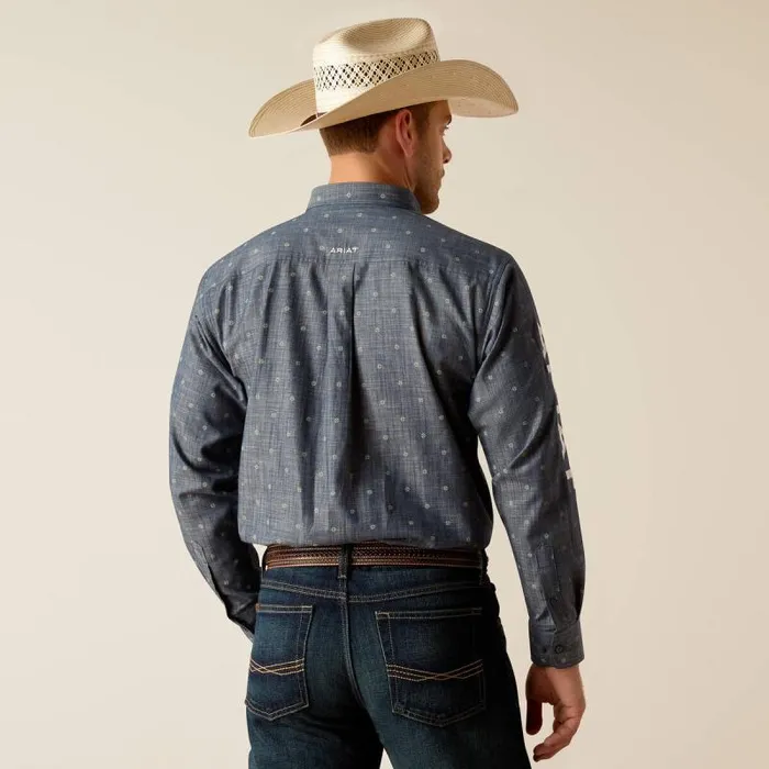 Men Button Down Shirts Ariat Team Everett Classic Fit Shirt Blue Chambray Men Button Down Shirts Ariat Team Everett Classic Fit Shirt Blue Chambray
