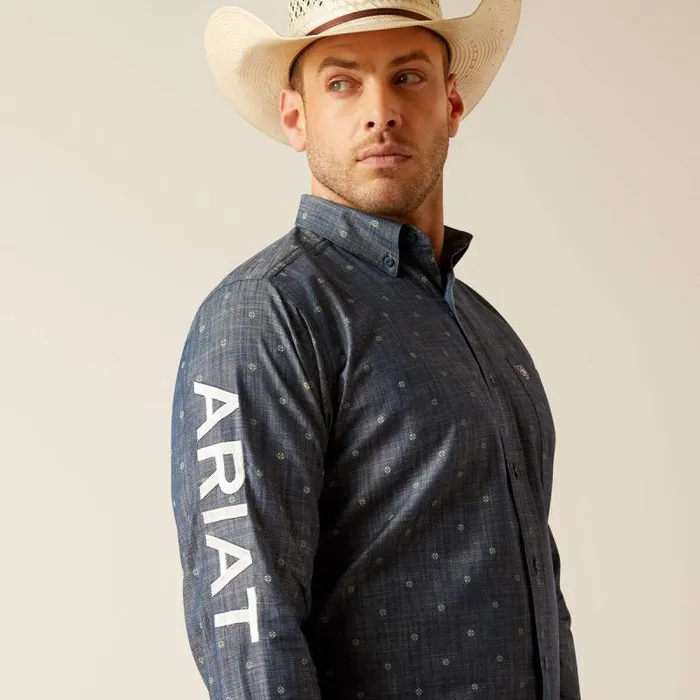 Men Button Down Shirts Ariat Team Everett Classic Fit Shirt Blue Chambray Men Button Down Shirts Ariat Team Everett Classic Fit Shirt Blue Chambray