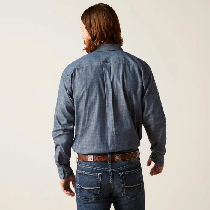 Men Button Down Shirts Ariat Team Logo Chambrey Classic Fit Shirt Blue Chambray Men Button Down Shirts Ariat Team Logo Chambrey Classic Fit Shirt Blue Chambray
