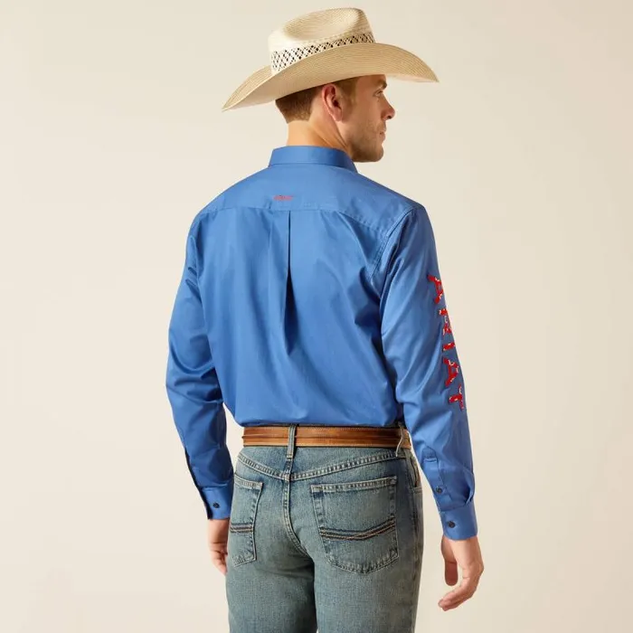 Men Button Down Shirts Ariat Team Logo Twill Classic Fit Shirt Bright Cobalt Men Button Down Shirts Ariat Team Logo Twill Classic Fit Shirt Bright Cobalt