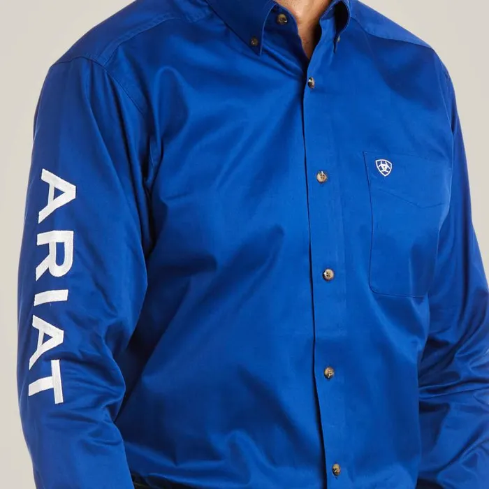 Men Button Down Shirts Ariat Team Logo Twill Fitted Shirt Ultramarinewhite Men Button Down Shirts Ariat Team Logo Twill Fitted Shirt Ultramarinewhite