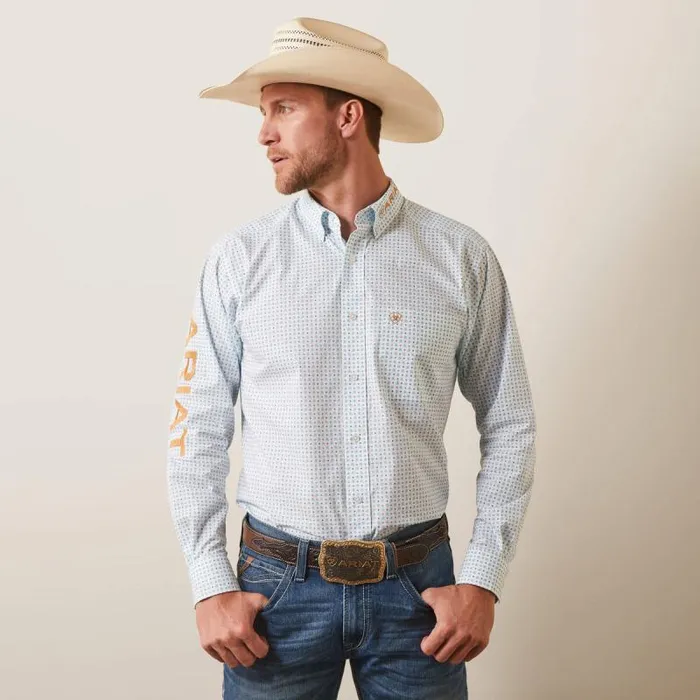 Men Button Down Shirts Ariat Team Stuart Fitted Shirt White