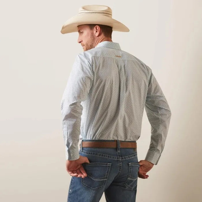 Men Button Down Shirts Ariat Team Stuart Fitted Shirt White Men Button Down Shirts Ariat Team Stuart Fitted Shirt White