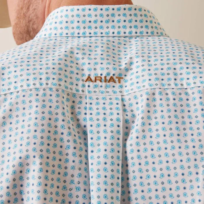 Men Button Down Shirts Ariat Team Stuart Fitted Shirt White Men Button Down Shirts Ariat Team Stuart Fitted Shirt White