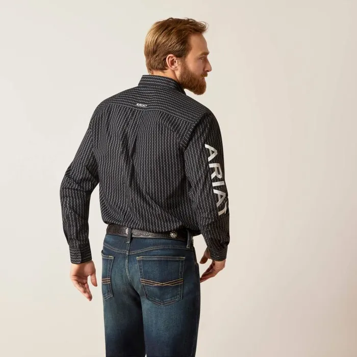 Men Button Down Shirts Ariat Team Woodson Fitted Shirt Black