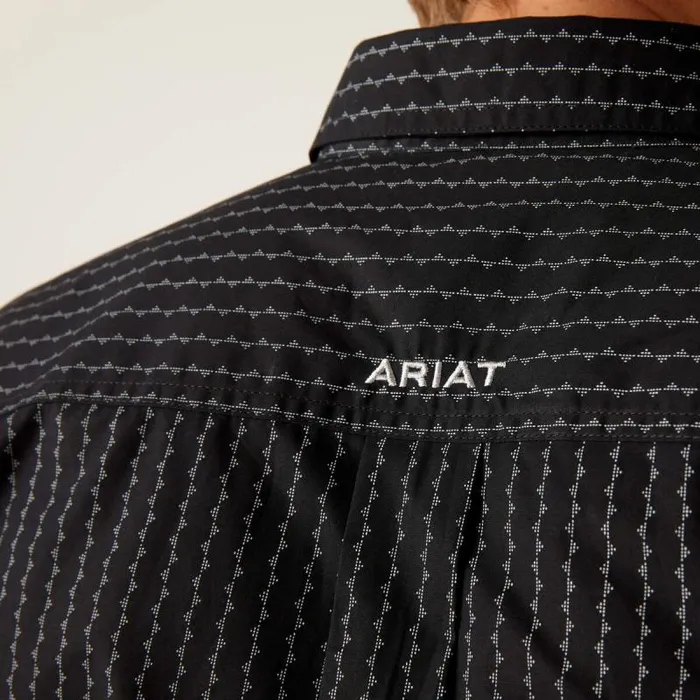 Men Button Down Shirts Ariat Team Woodson Fitted Shirt Black