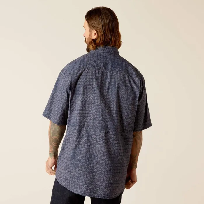 Men Button Down Shirts Ariat VentTEK Outbound Classic Fit Shirt Mood Indigo